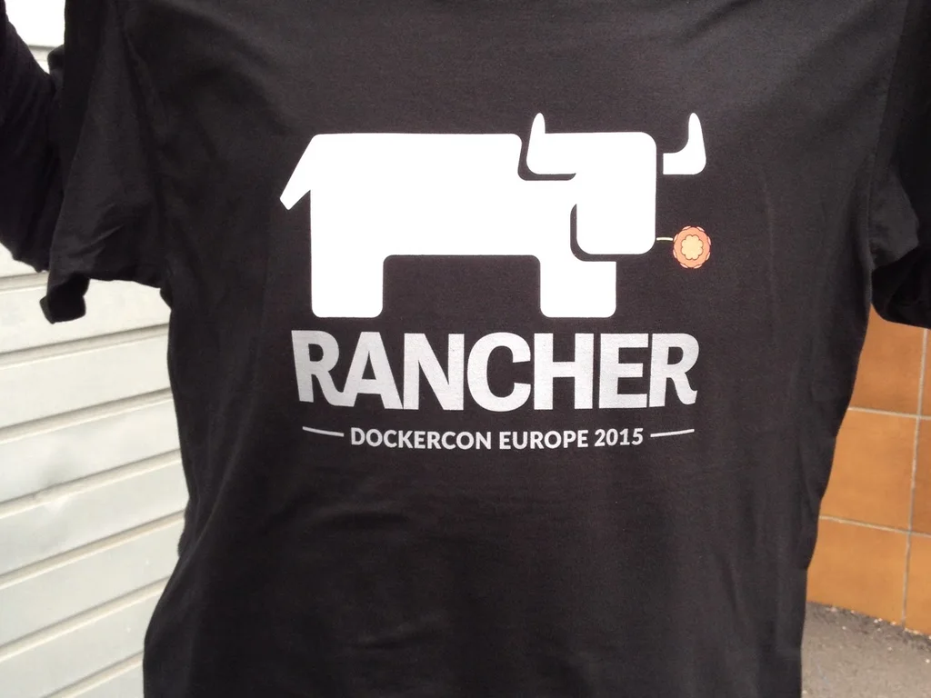 Camiseta negra serigrafiada para Rancher Labs