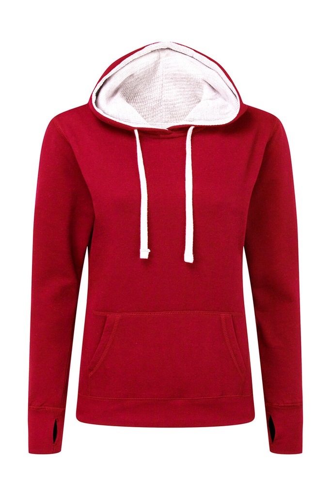 Sudadera con capucha en contraste mujer