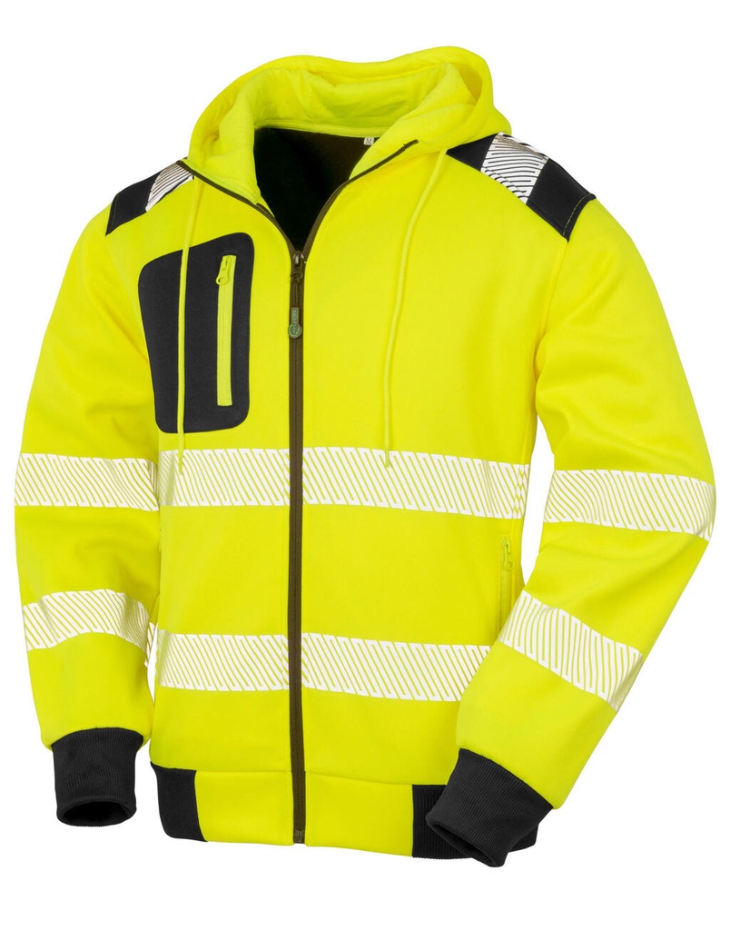 Sudadera de seguridad reciclada con cremallera 
