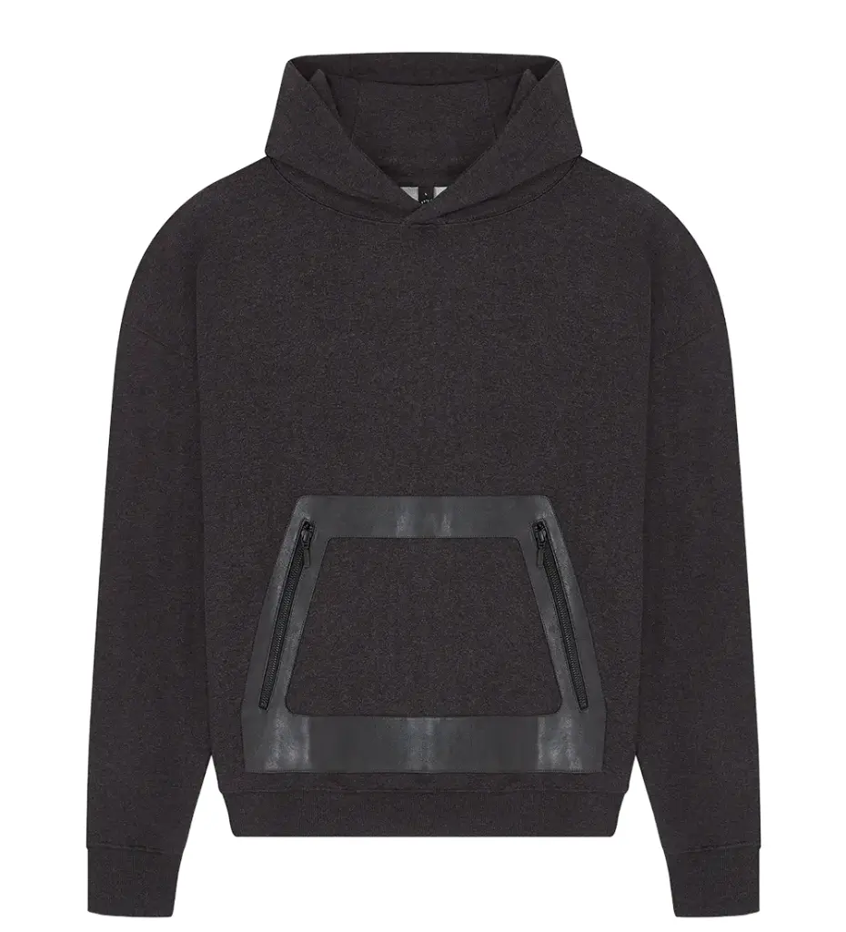 Sudadera Hoodie Earth Positive Vegan Leather Panel
