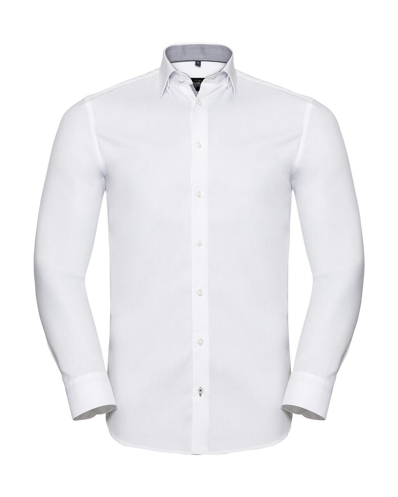 Camisa entallada y contrastada hombre