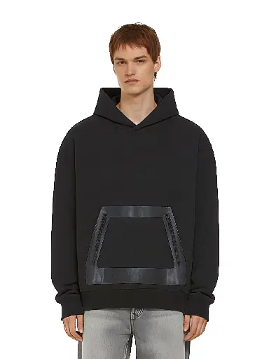 Sudadera Hoodie Earth Positive Vegan Leather Panel