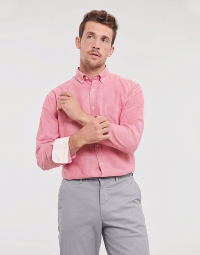 Camisa orgánica Oxford Washed entallada hombre