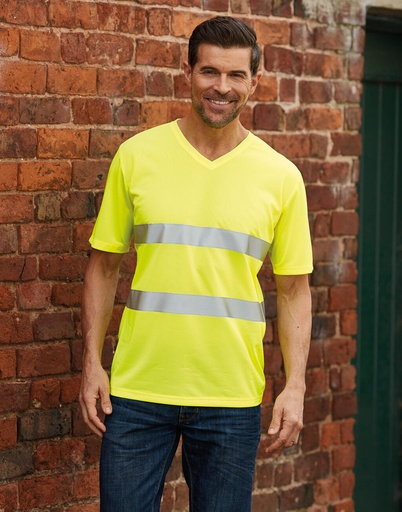 Camiseta cuello V Fluo
