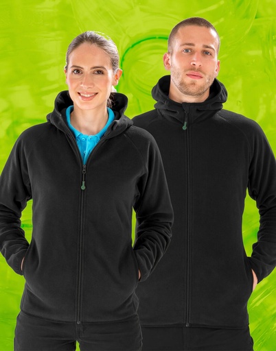 Chaqueta micropolar reciclada y con capucha 