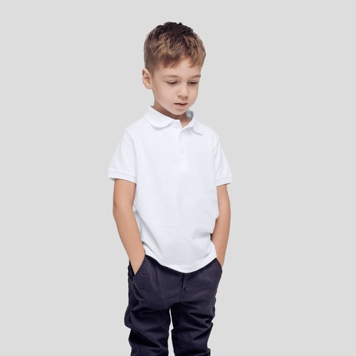 YPS180 Polo Niño Blanco "keya"