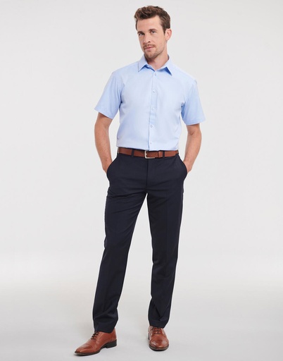 Camisa en espiguilla manga corta hombre
