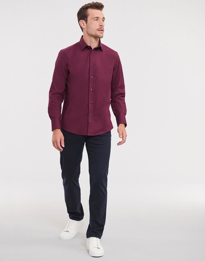 Camisa entallada manga larga hombre