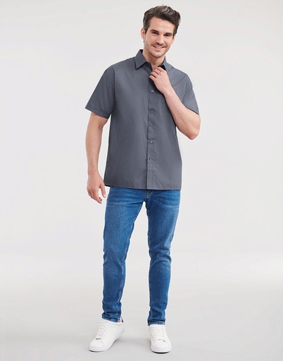 Camisa popelin manga corta con bolsillo